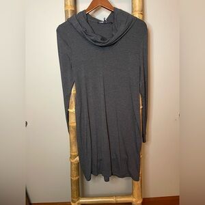 White House Black Market Charcoal Cowl Neck Dress